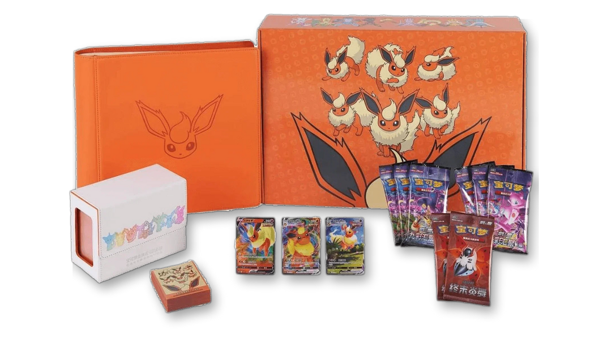 Pokémon TCG S-Chinese 2024 Eevee GX Flareon Premium Gift Box
