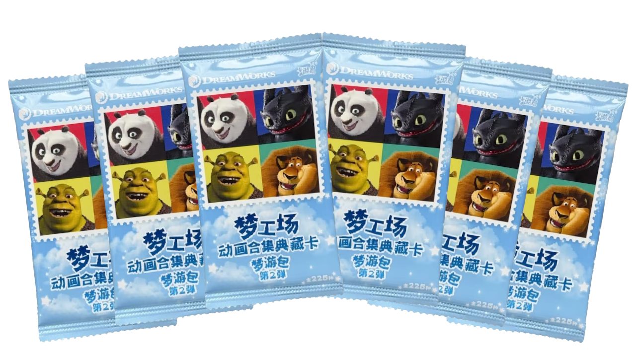 Dreamworks Vol2 Shrek Toothless Kungfu Panda Collectible Cards (6 packs)